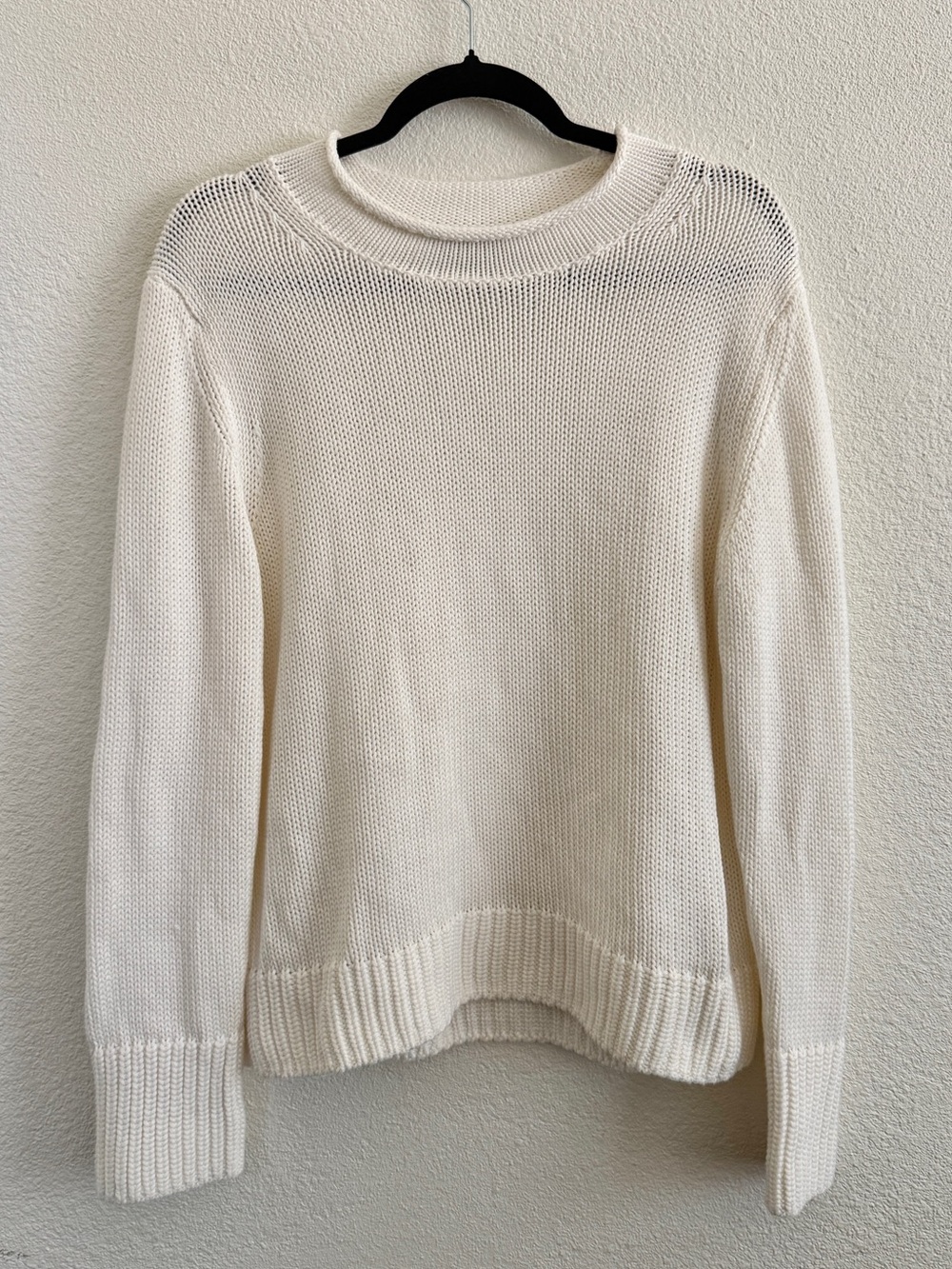 Quince Organic Cotton Cream Scoop Neck Knit Sweater Size XL